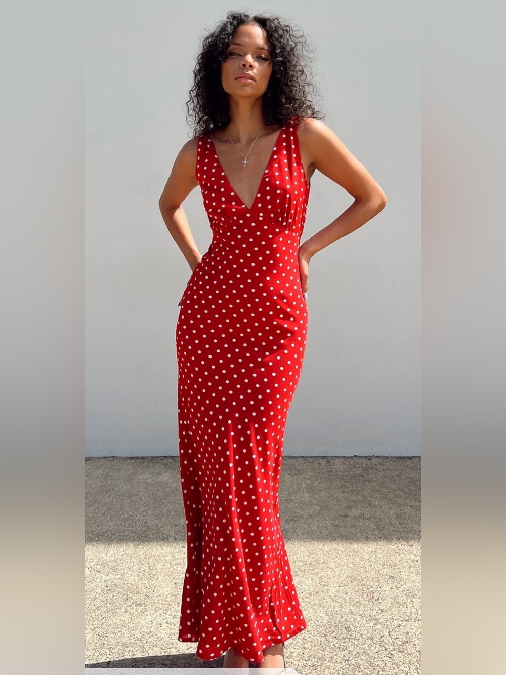 Princess Polly Nellie Maxi Dress Red Polka Dot